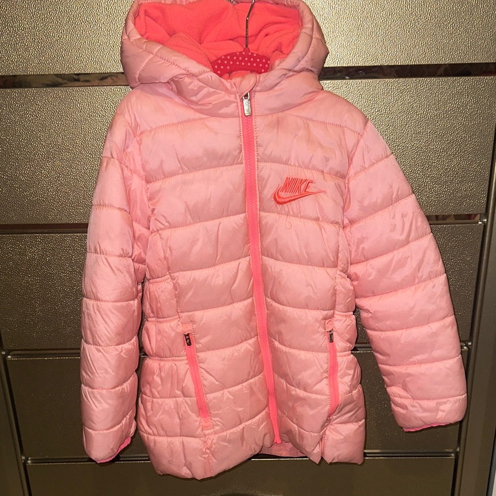Nike Kids Light Pink Hooded Puffer Jacket